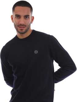 Heren Marshall Artist Siren Crew Knit Sweatshirt in Navy - maat