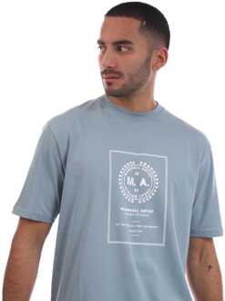 Heren Marshall Cartellino T-shirt in blauw - maat M