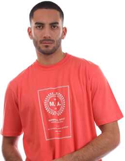 Heren Marshall Cartellino T-shirt in oranje - maat XL