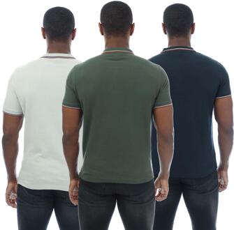 Heren Melports Poloshirt (Groen/Lichtgroen/Blauw) - maat S