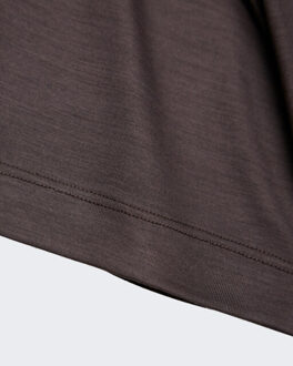 Heren merino t-shirt crew neck Bruin - L