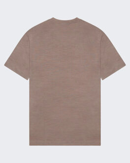 Heren merino t-shirt crew neck - maat M Bruin