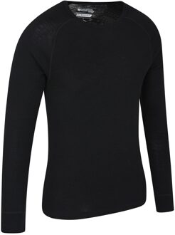 Heren Merino Wol Base Layer Top (Set van 2) (Zwart) - XL