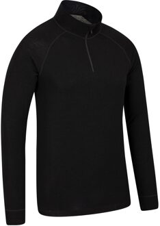 Heren Merino Wol Base Layer Top (Set van 2) (Zwart)