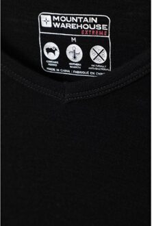 Heren Merino Wol V Hals Base Layer Top (Zwart) - XS