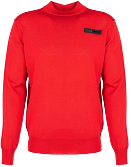 Heren Merinowollen Trui Plein Sport , Red , Heren - 2Xl,Xl,L