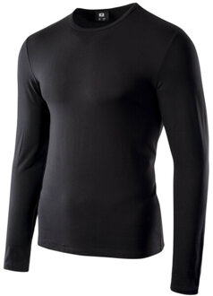 Heren milky plain t-shirt met lange mouwen Zwart