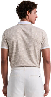 Heren Mini Jacquard Poloshirt (Crème) - maat XL