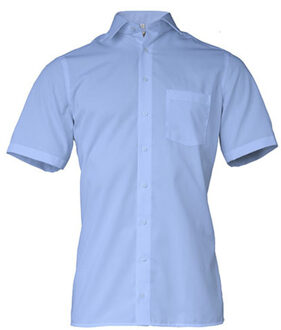 Heren modern shirt met korte mouwen - maat 47 (XXXL) Blauw