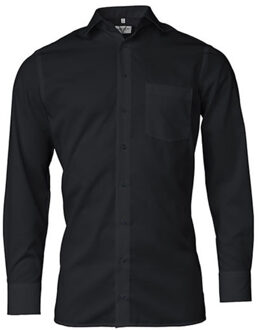 Heren modern shirt met lange mouwen - maat 47 (XXXL) Zwart