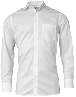Heren modern shirt met lange mouwen Wit - 40 (M)