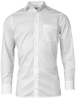 Heren modern shirt met lange mouwen Wit - 46