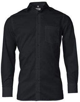 Heren modern shirt met lange mouwen Zwart - 42