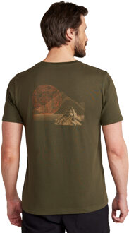 Heren Mountain Grid T-shirt (Groen) - XS