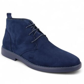 Heren Navy Premium Desert Style Suède Chukka Boots - EU 42