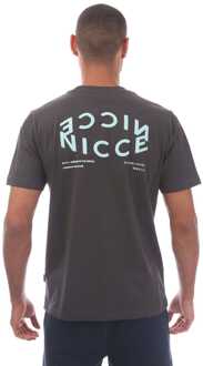 Heren NICCE Tanetta Logo T-shirt in Antraciet - maat M Houtskool
