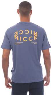 Heren NICCE Tanetta Logo T-shirt in Blauw - 2XL