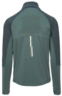 Heren nior sweatshirt met halve rits - maat L Groen