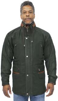 Heren nubuck lederen parka jas-Winnipeg - maat 5XL Groen
