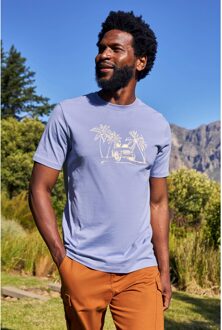 Heren Ocean Drive Organic T-Shirt (Blauw) - XS