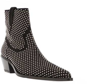 Heren Off White Stud Texas enkellaarsjes in zwart zilver Zwart en zilver - EU 40.5 / UK 7