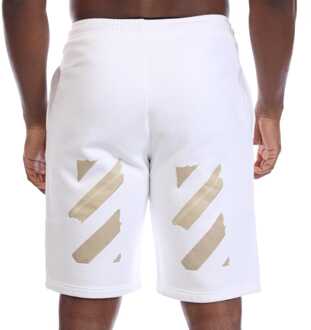 Heren Off White Tape Arrow Sweat Shorts in Wit