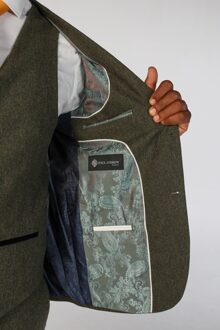 Heren olijfgroene wolmix tweed formele blazer - 46 (Borst)
