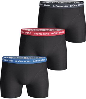 Heren Onderbroeken 3-Pack Boxers Contrast Solids - Zwart - Maat XXL