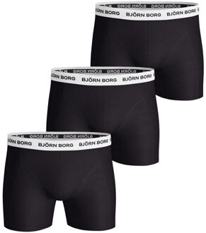 Heren Onderbroeken 3-Pack Boxers Contrast Zwart/Wit - Zwart - Maat L