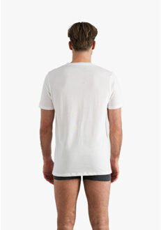 Heren ondershirt katoen t-shirt ronde hals 2-pack Wit - XXL