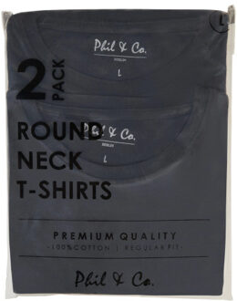 Heren ondershirt katoen t-shirt ronde hals 2-pack Zwart - M