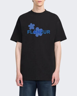 Heren organic flower t-shirt Zwart - XL