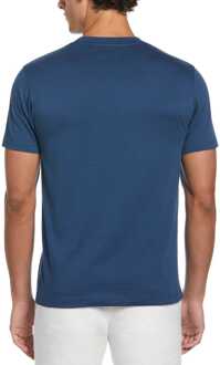 Heren Original Penguin Geborduurd Logo Pete T-shirt in Blauw