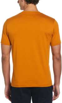 Heren Original Penguin Geborduurd Logo Pete T-shirt in Bruin