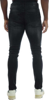 Heren Overbug Tapered Jeans (Zwart)