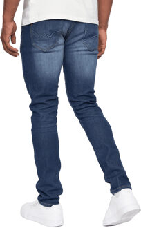 Heren Overburg Tapered Jeans (Donkere wasbeurt) Navy/blauw - 40 Lang