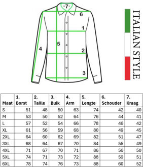Heren overhemd - 11022 Zwart - XL