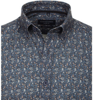 Heren overhemd 434162900 100 blue Blauw - 4XL