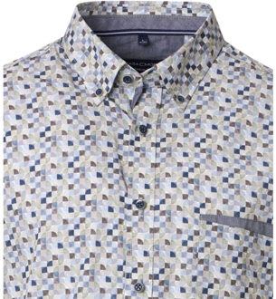 Heren overhemd 454482500 300 green milieu - maat XXXL Blauw