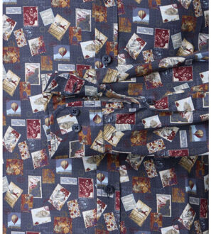 Heren overhemd 454486300 100 blue - maat 4XL Blauw