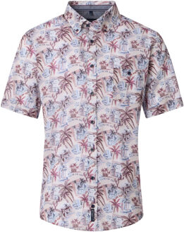 Heren overhemd 954395100 400 garnet - maat 4XL Rood