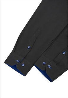 Heren overhemd blauw r-44 kingdom Zwart - XL