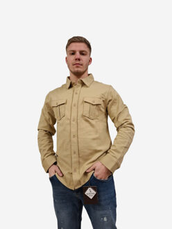 Heren overhemd denim - Camel - S