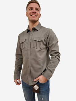 Heren overhemd denim - - maat S Grijs