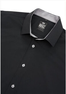 heren overhemd grijs r-44 Zwart - L