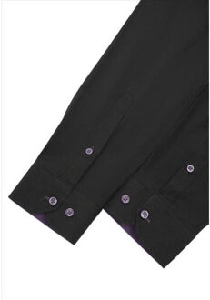 heren overhemd lila paars r-44 - maat M Zwart
