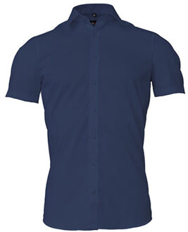 Heren overhemd met korte mouwen - maat 42 (L) Blauw