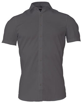 Heren overhemd met korte mouwen - maat 43 (XL) Grijs