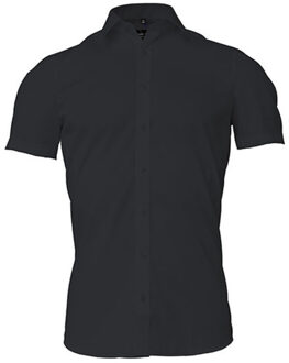 Heren overhemd met korte mouwen Zwart - 43 (XL)