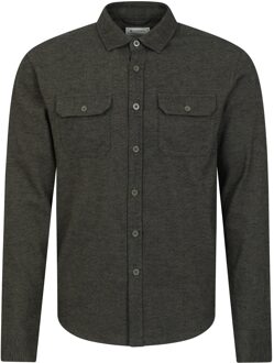 Heren Overhemd met lange mouwen in molton (Groen) - 3XL